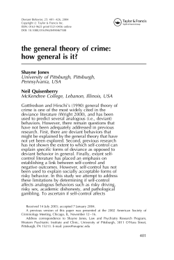 the general theory of crime: how general is it? - CJ