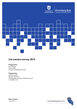 Cat Owners Survey 2014 - Dog and Cat Management Board