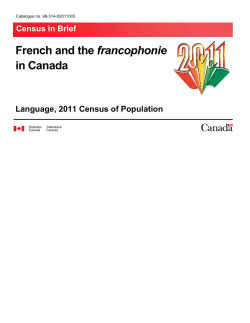 French and the francophonie in Canada - Census Program