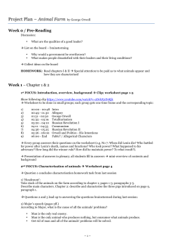 Project Plan &ndash; Animal Farm by George