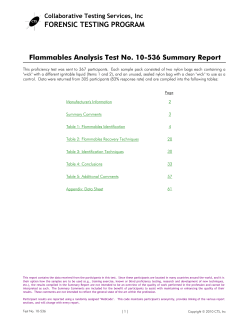 10-536: Flammables Analysis - CTS Forensics Testing Program