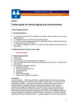 Trainer guide for normal ageing and communication