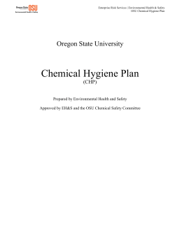 Chemical Hygiene Plan - Oregon State University