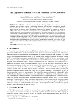 The Application of Index Model for Valuation a New Gas Station