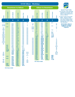 13/13X Edison - Weekdays Downtown to Edison 1 2 3 4 Edison to