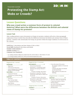 Protesting the Stamp Act: Mobs or Crowds?