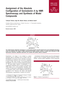 Assignment of the Absolute Configuration of Goniodomin A by NMR