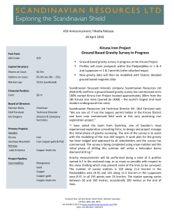 Kiruna Iron Project Ground Based Gravity Survey In