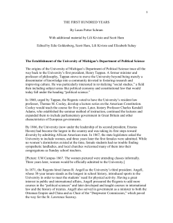 The First Hundred Years: Establishment of the Political Science