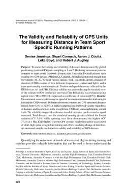 The Validity and Reliability of GPS Units for Measuring Distance in