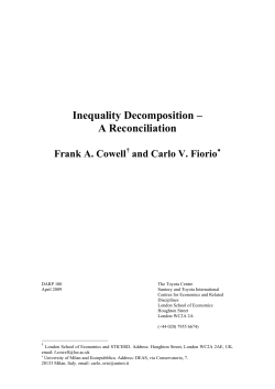 Inequality Decomposition &ndash; A Reconciliation