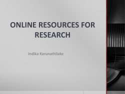 Introduction to online tools for research and the future ASCEND