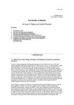 The Burden of Malaria by Jos&eacute; A. Najera and Joahim Hempel