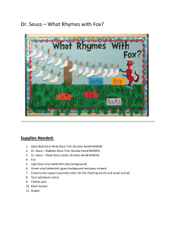Dr. Seuss &ndash; What Rhymes with Fox?