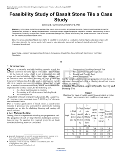 Feasibility Study of Basalt Stone Tile a Case Study