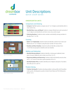 Unit Descriptions - DreamBox Learning