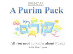 How to Purim Guide from Rabbi Marc Levene