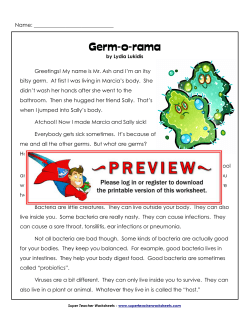 Germ-o-rama - Super Teacher Worksheets