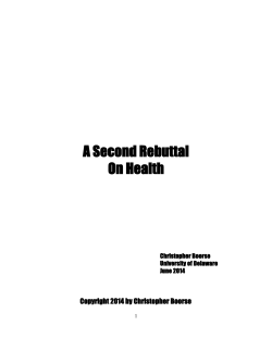 A Second Rebuttal On Health