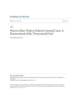 Waiver of Jury Trials in Federal Criminal Cases
