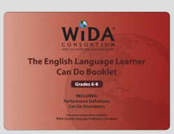 The English Language Learner Can Do Booklet