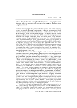 Conceptual Metonymy and Lexicographic Representation (2012)