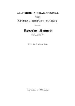 List of Wiltshire Borough Records Earlier in Date Than 1836