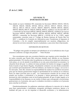 LEY NUM. 72 29 DE MAYO DE 2015