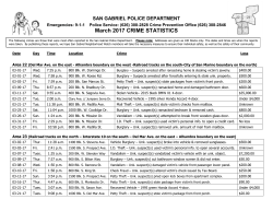 March 2017 CRIME STATISTICS