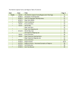 The World in Spatial Terms and Regions Table of Contents Unit