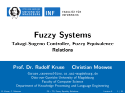 Takagi-Sugeno Controller, Fuzzy Equivalence Relations