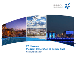 FT Waxes &ndash; the next generation of candle fuel