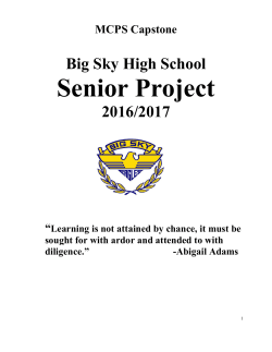 Senior Projects - Missoula County Public Schools