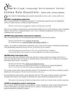 Comma Rule - Yuba College
