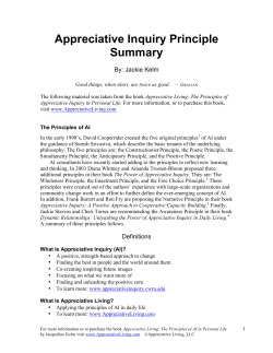 Summary of the Appreciative Inquiry Principles