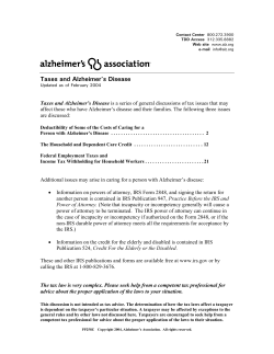 Taxes and Alzheimer`s disease - The Residence at Quarry Hill