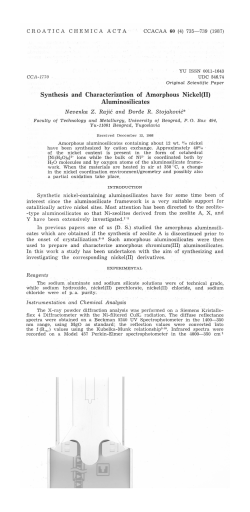 Synthesis and Characterization of Amorphous Nickel(II