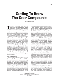 Getting To Know The Odor Compounds