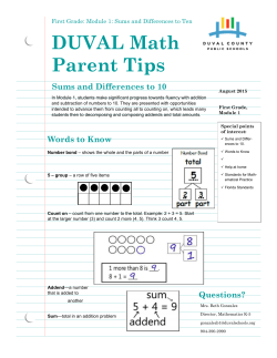 DUVAL Math Parent Tips