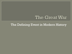 The Defining Event in Modern History