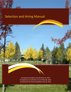 Selection and Hiring Manual