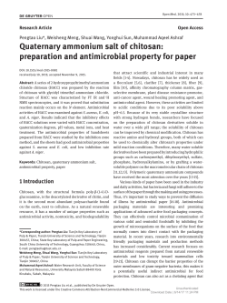 Quaternary ammonium salt of chitosan: preparation and