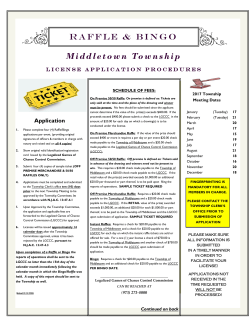 Bingo and Raffle Newsletter