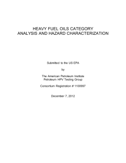 Heavy Fuel Oil - Petroleum HPV