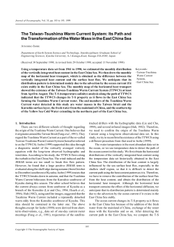 The Taiwan-Tsushima Warm Current System: Its Path and the