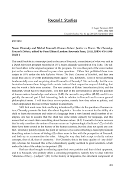 REVIEW Noam Chomsky and Michel Foucault, Human Nature
