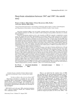Deep brain stimulation between 1947 and 1987: the untold story