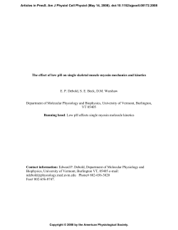 The effect of low pH on single skeletal muscle myosin - AJP-Cell