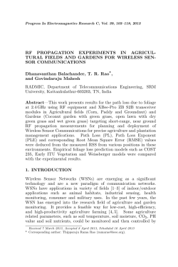 RF PROPAGATION EXPERIMENTS IN AGRICUL