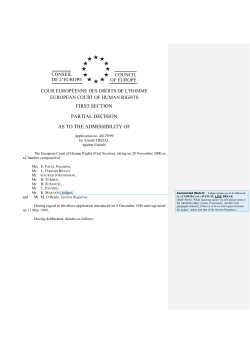 first section partial decision as to the admissibility of